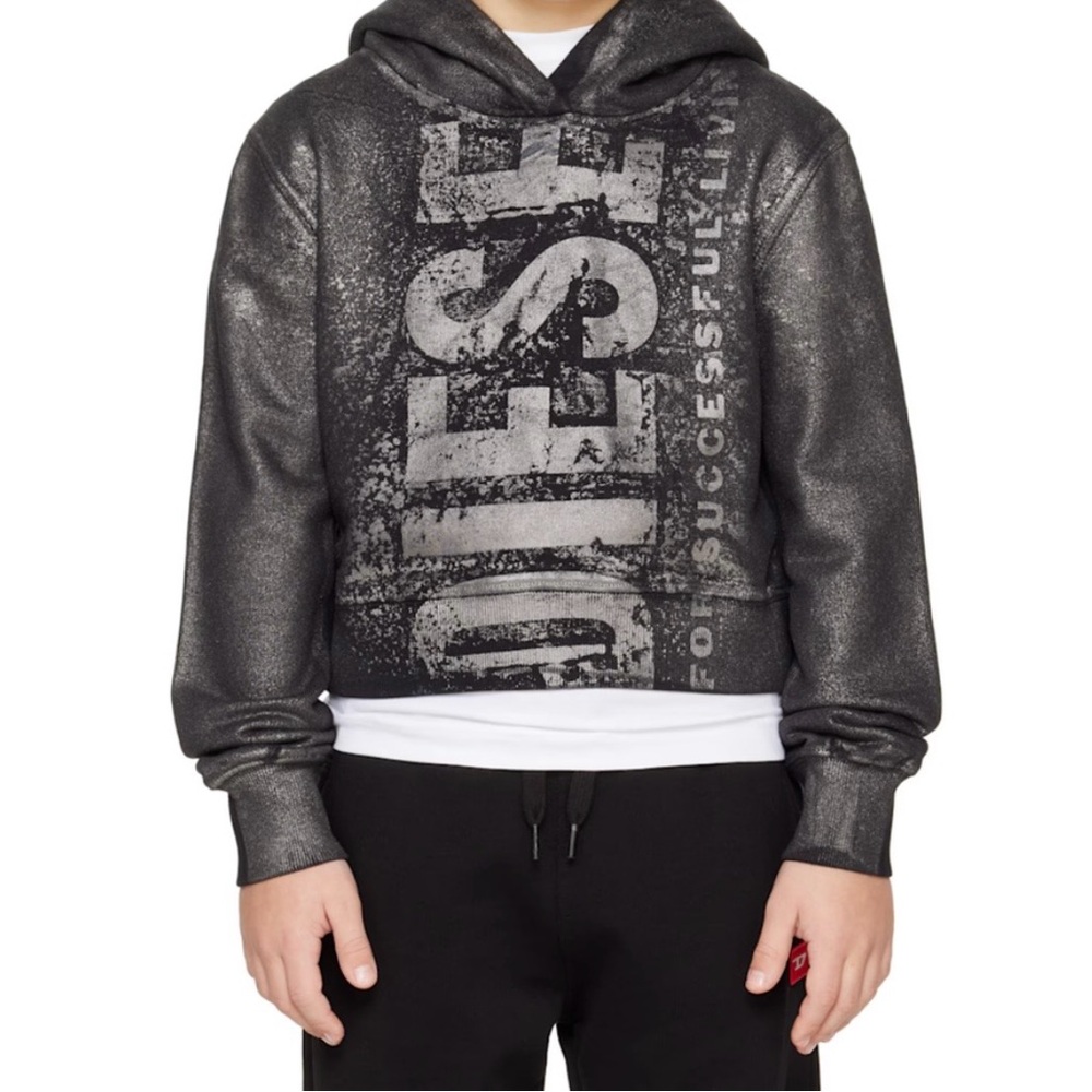 Diesel Charcoal Gray Kids Hoodie